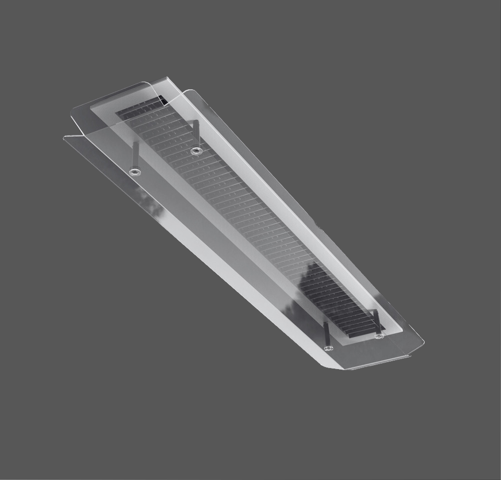 Deflector for narrow ventilation grille air conditioning systems